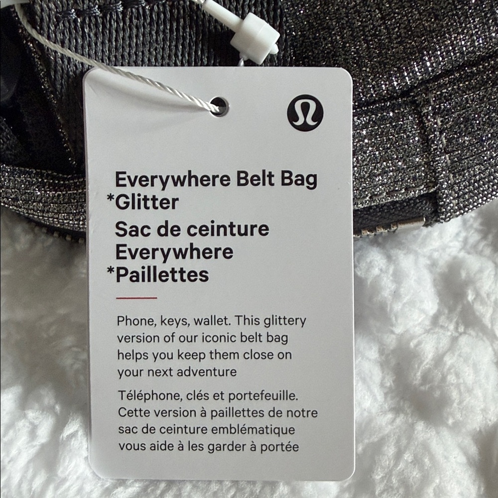 LULULEMON Everywhere Belt Bag 1L Glitter NWT Dark Silver/Graphite Grey/Silver - Picture 14 of 17